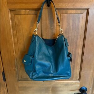 COACH Pennie Green Blue Teal Leather Shoulder Bag